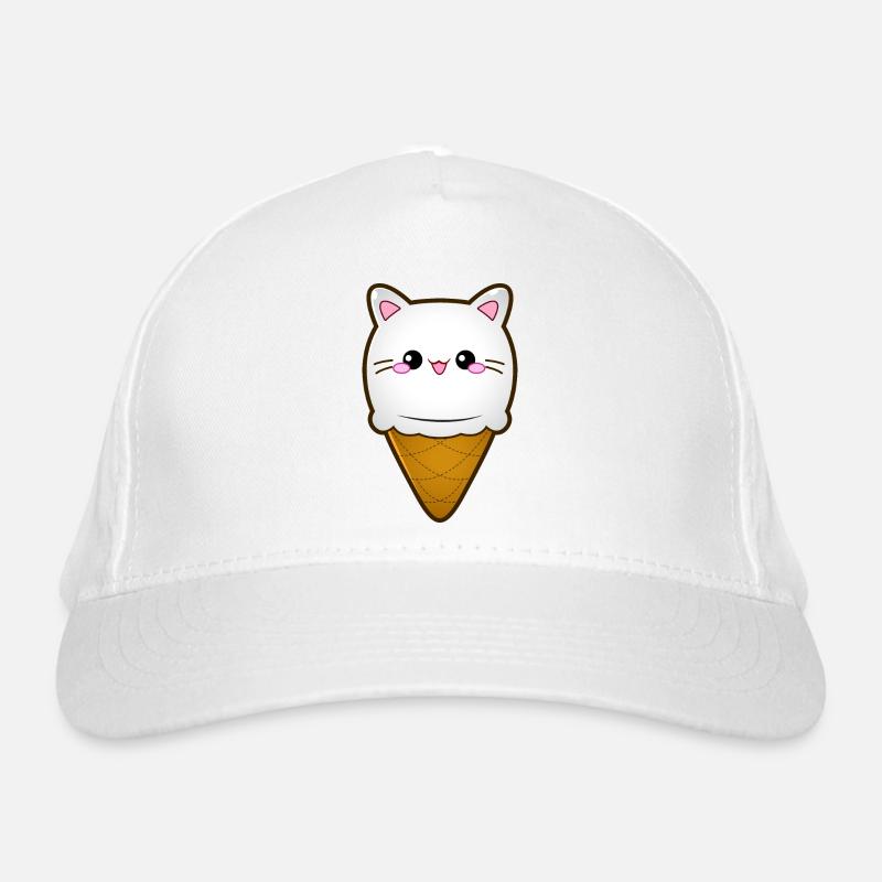 Ice Cream Cat Eiscreme Eis Katze Vanille Eiskugel Bio-Baseballkappe
