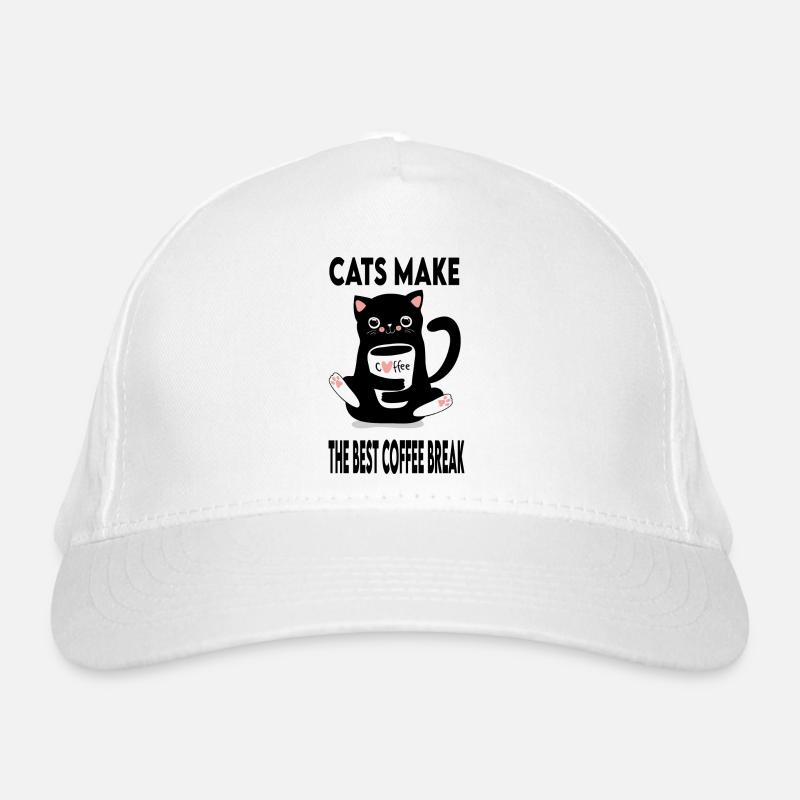 Cats make the best coffee break Casquette classique bio
