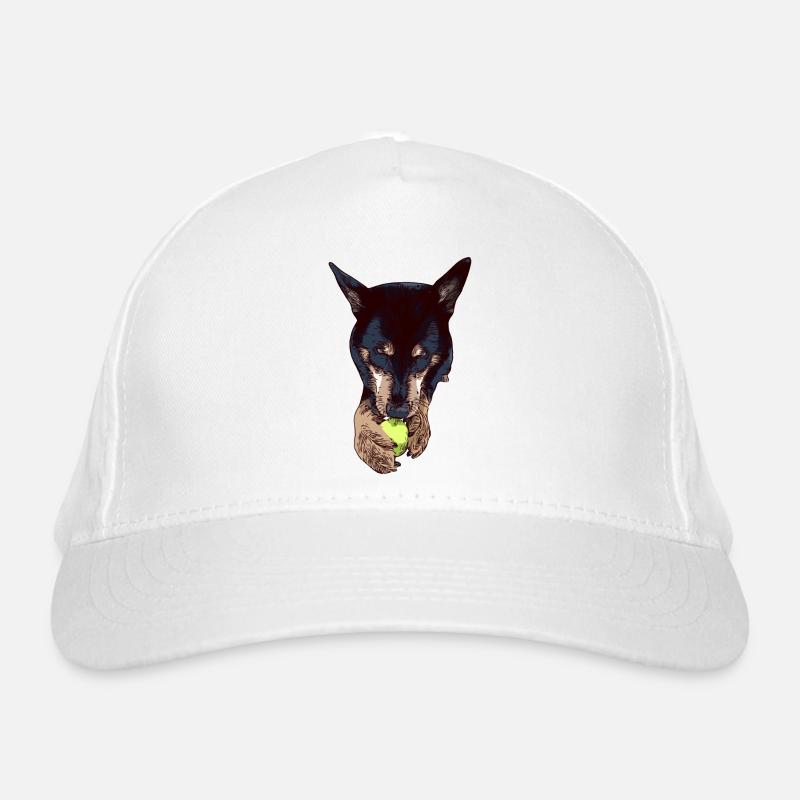 Good dog playing ball Organic Baseball Cap