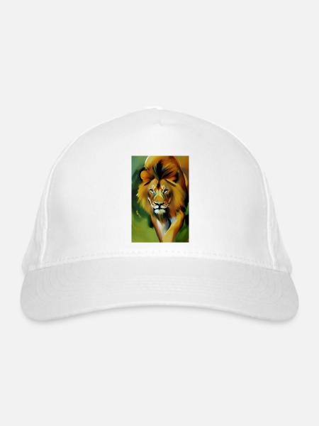 Löwen King - Bio-Baseballkappe - Weiß