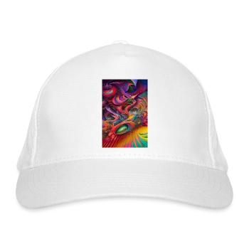Abstrakte Kunst - Bio-Baseballkappe - Weiß - Vorne