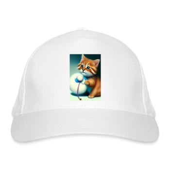 Kleine Süße Baby Katze - Bio-Baseballkappe - Weiß - Vorne