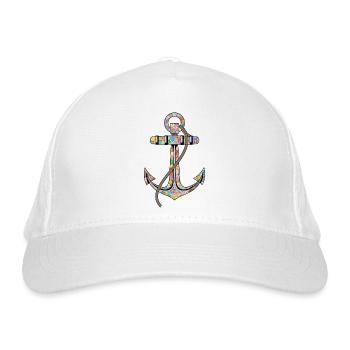 Anker für Frauen Kapitän auf dem Boot beim segeln - Bio-Baseballkappe - Weiß - Vorne