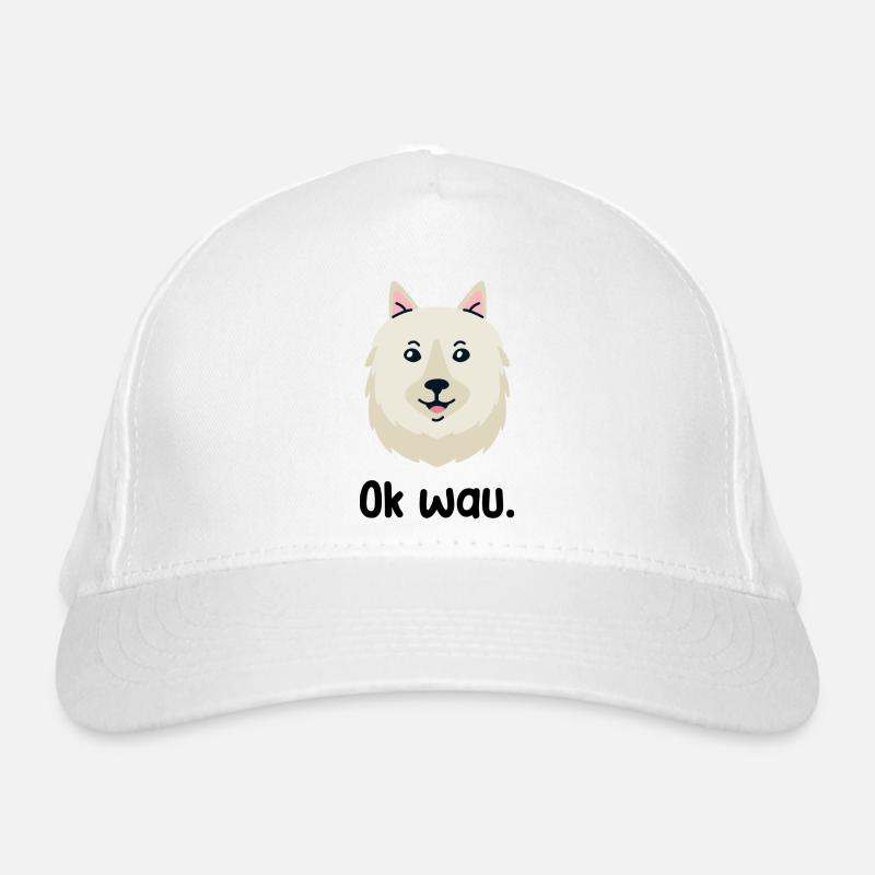 Ok wau with American Eskimo dog lovers Organic Baseball Cap