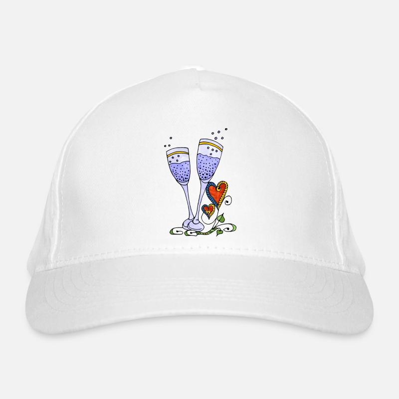 Brille - Bio-Baseballkappe - Weiß