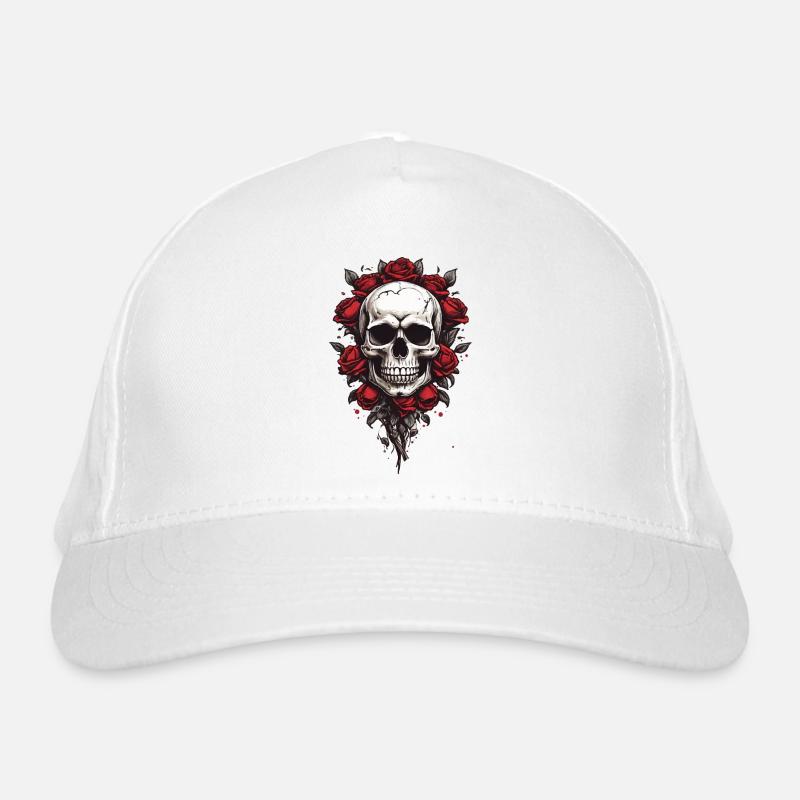 Crâne rose de style gothique Casquette classique bio