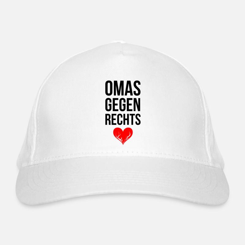 OMAS GEGEN RECHTS mit Herz Bio-Baseballkappe