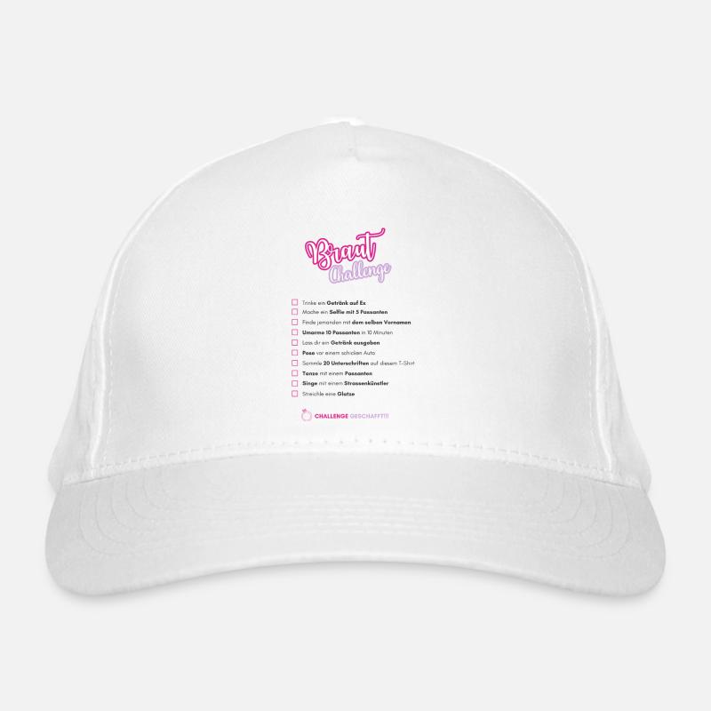 JGA Junggesellenabschied Braut Challenge Mutprobe Bio-Baseballkappe