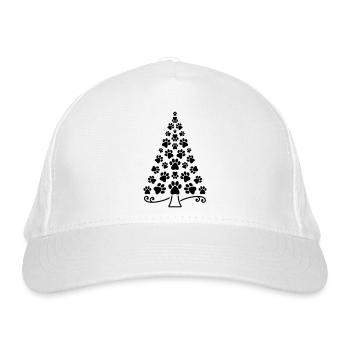Weihnachtsbaum Pfote - Bio-Baseballkappe - Weiß - Vorne
