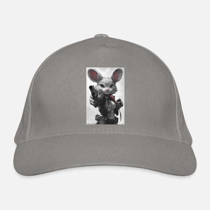 Action bunny in leather jacket Organic Baseball Cap