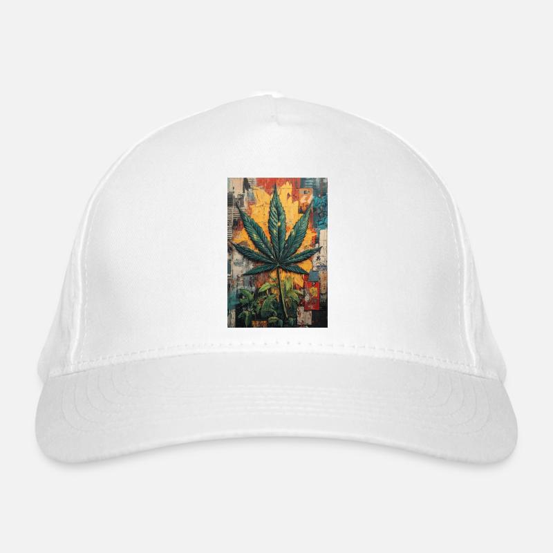 Art mural en feuilles de chanvre graffiti Casquette classique bio