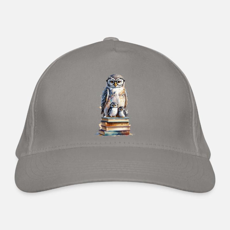 Gelehrte Eule - Aquarell Bio-Baseballkappe