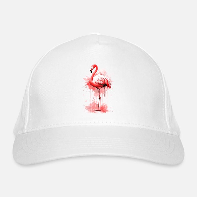 Flamingo Vogel Exotisch Sommer Splash Rosa Pink Bio-Baseballkappe
