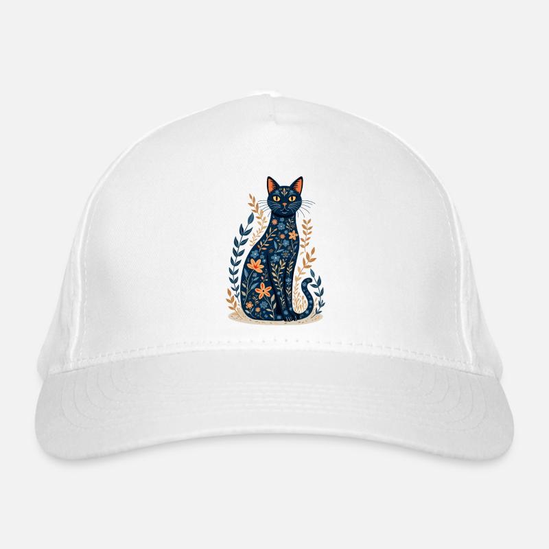 Blumige Katze Bio-Baseballkappe