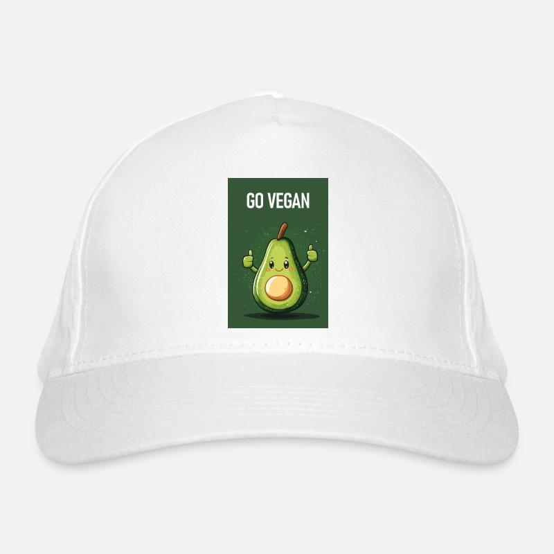 GO VEGAN - Bio-Baseballkappe - Weiß