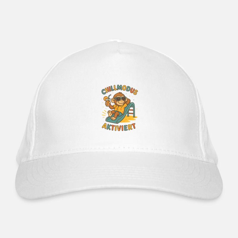 Chill Mode Enabled Monkey Organic Baseball Cap