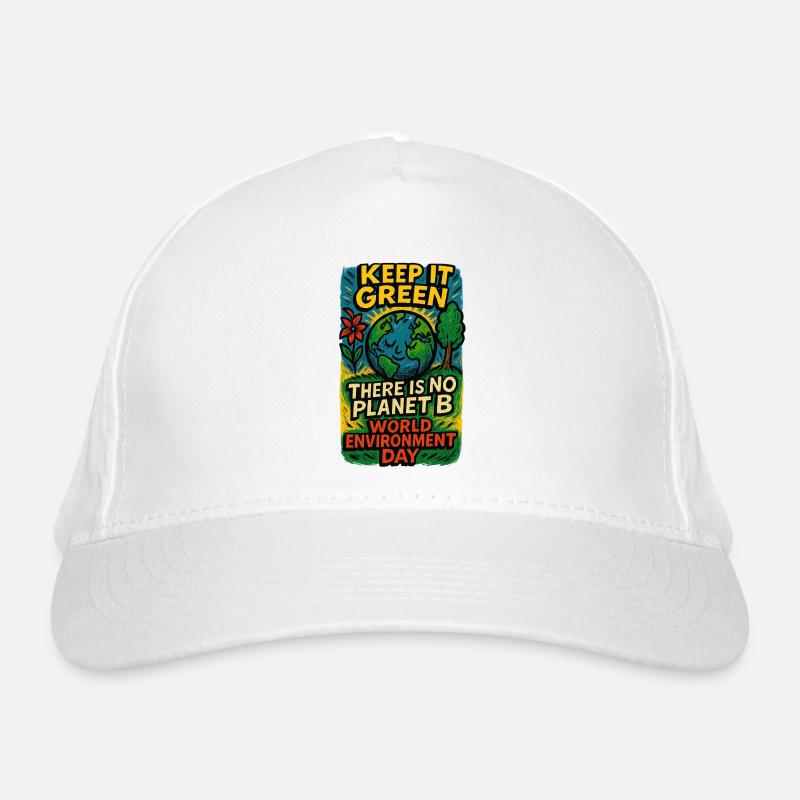 Erdbewusstsein Earth Day Design - Bio-Baseballkappe - Weiß