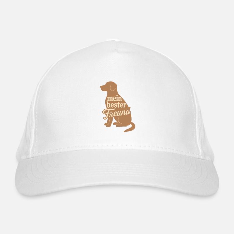 Mein Bester Freund Hund Motiv - Bio-Baseballkappe - Weiß