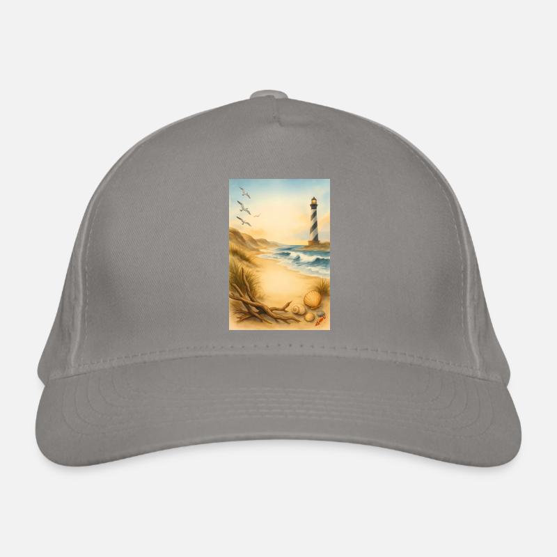 Strand mit Leuchturm Bio-Baseballkappe