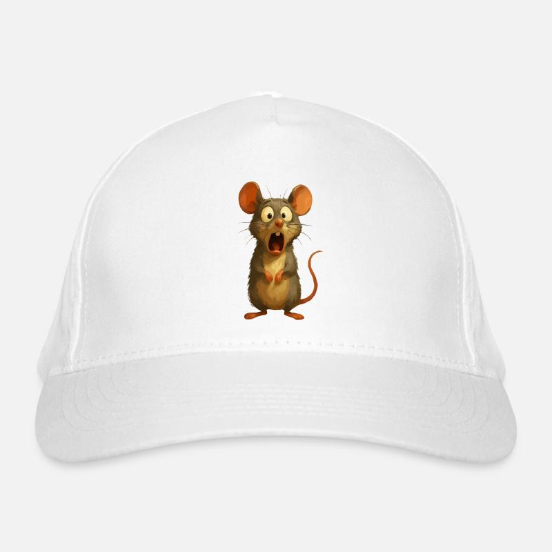 Drôle Dessin Animé Souris Surpris Motif D’animal De BD Casquette classique bio