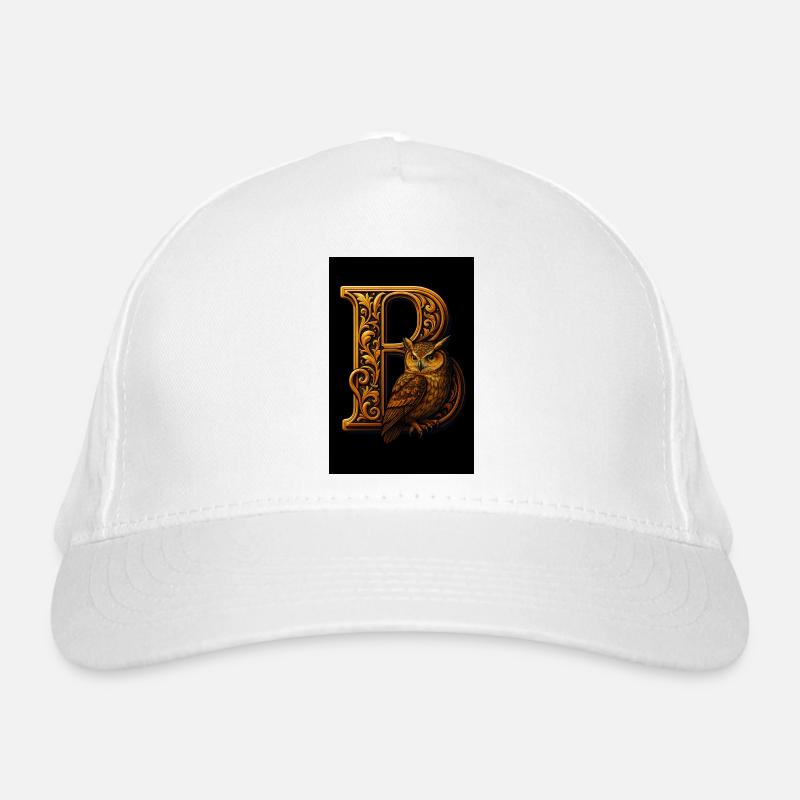 B - Magic Ornament with Owl Organic Baseball Cap