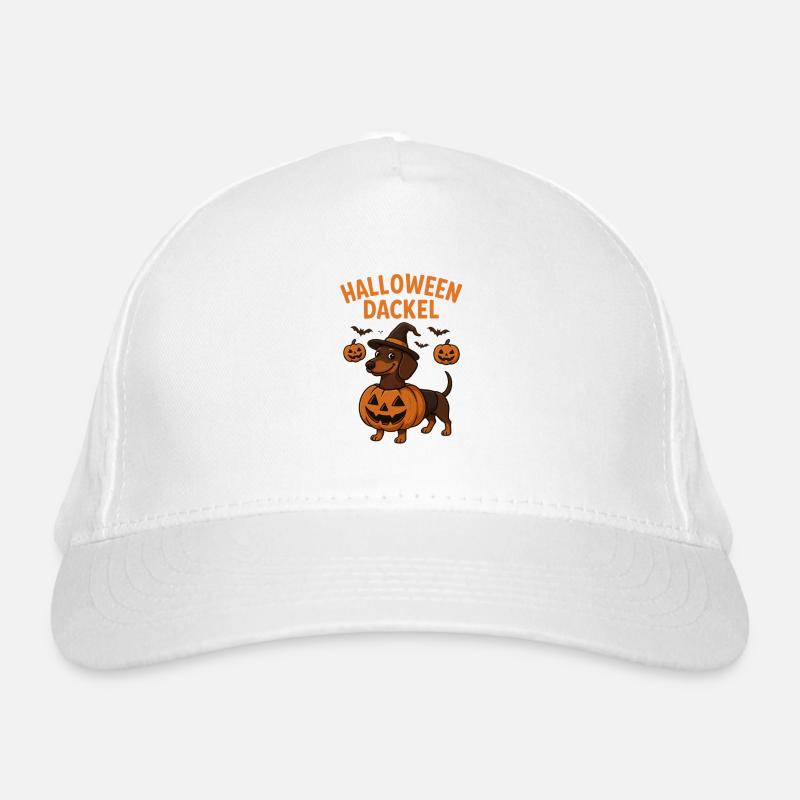Teckel d’Halloween avec motif citrouille Casquette classique bio