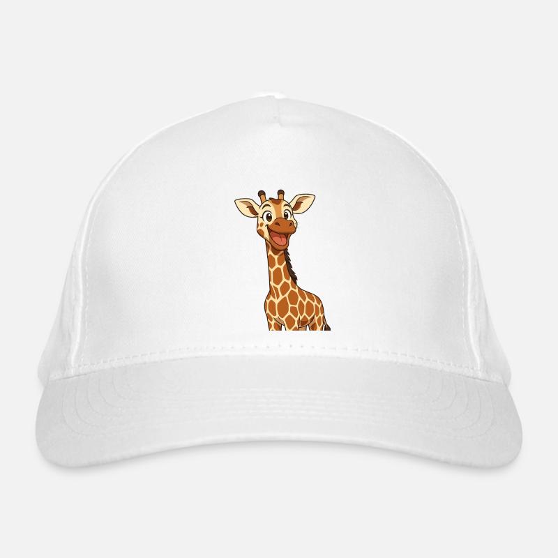 Happy giraffe with smiling expression Organic Baseball Cap