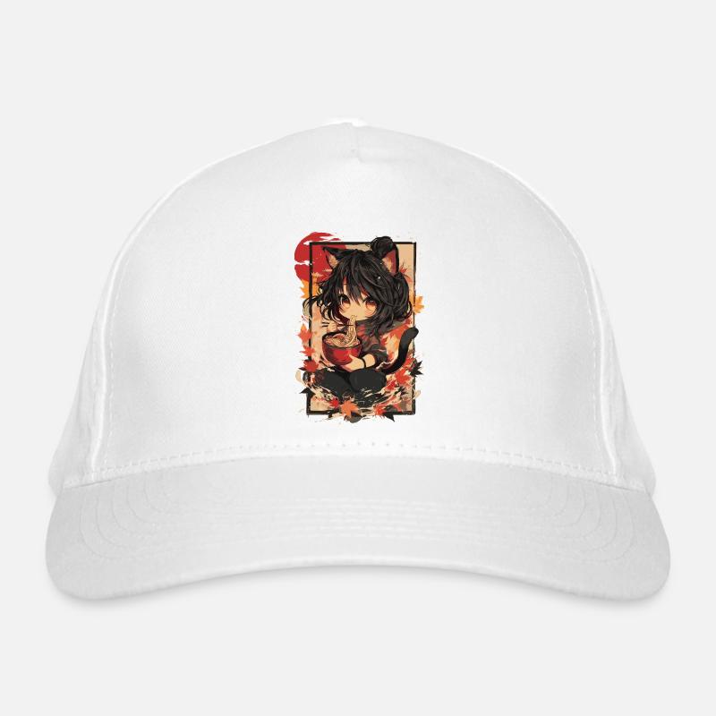 Katzenmädchen Ramen Herbst Bio-Baseballkappe