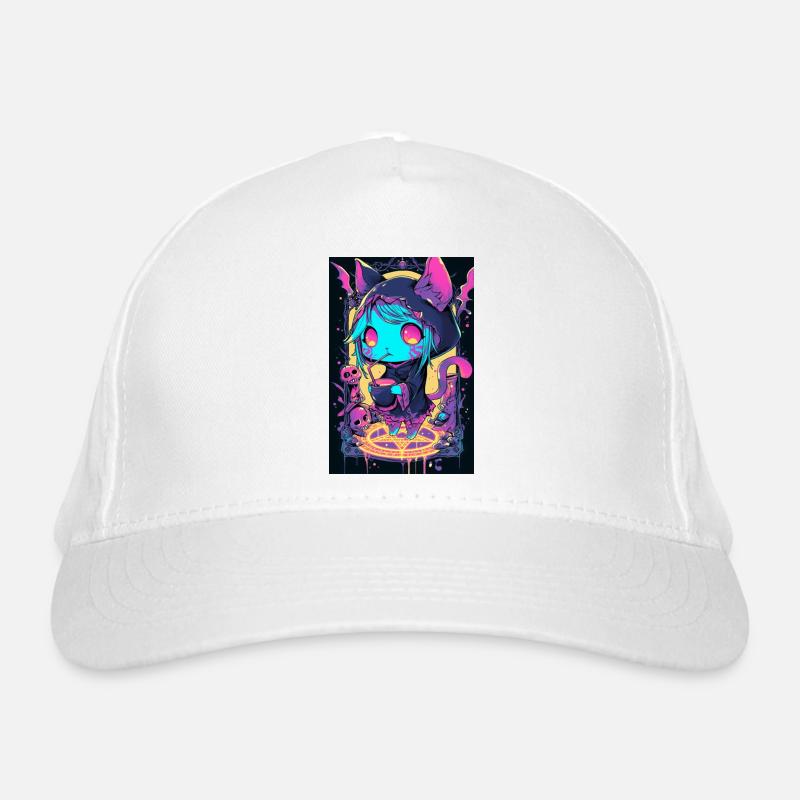 Sweat à capuche Neon Cat Magic | Chat punk Casquette classique bio