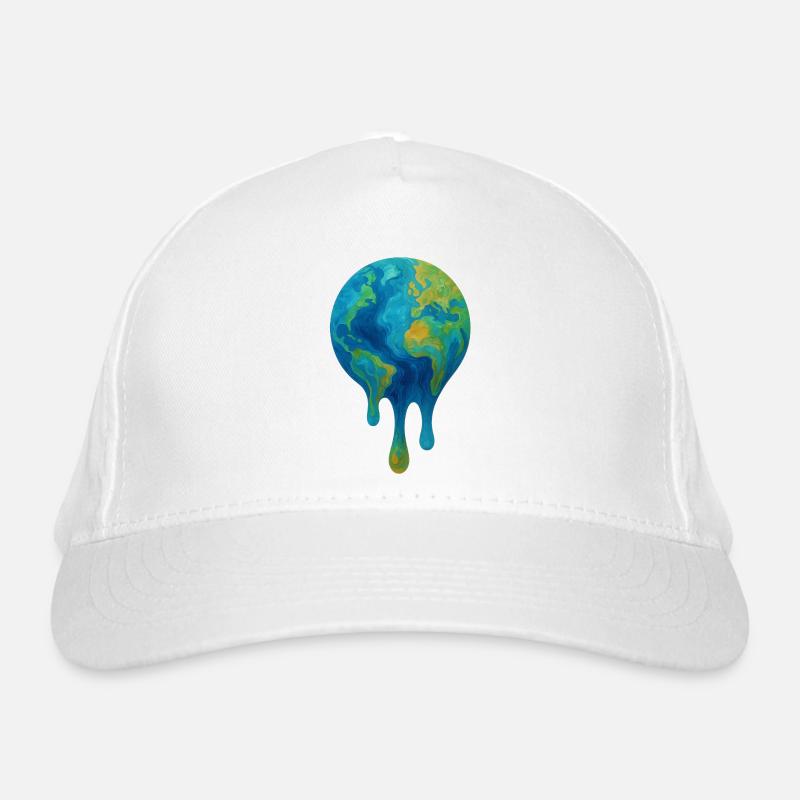 Melting Globe – Art abstrait du climat Casquette classique bio