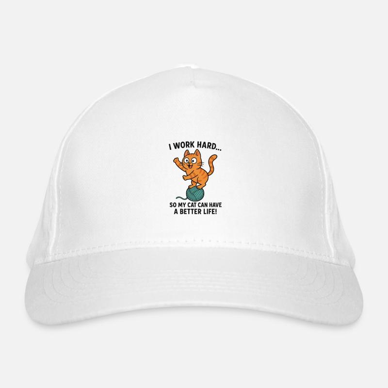 Ich arbeite hart damit Katze besser lebt Bio-Baseballkappe
