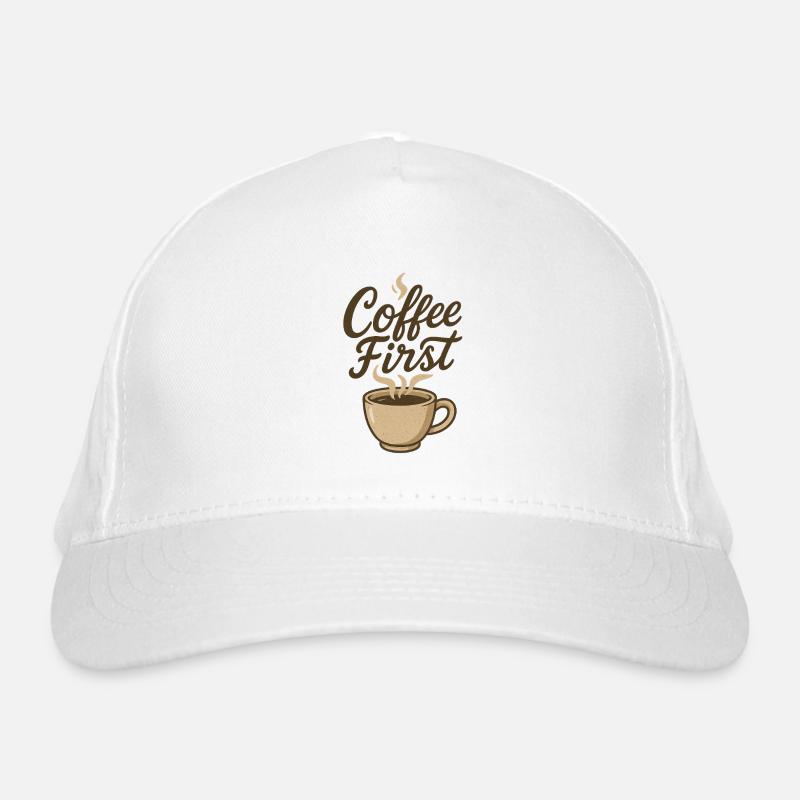 Coffee First Kaffee Illustration Bio-Baseballkappe