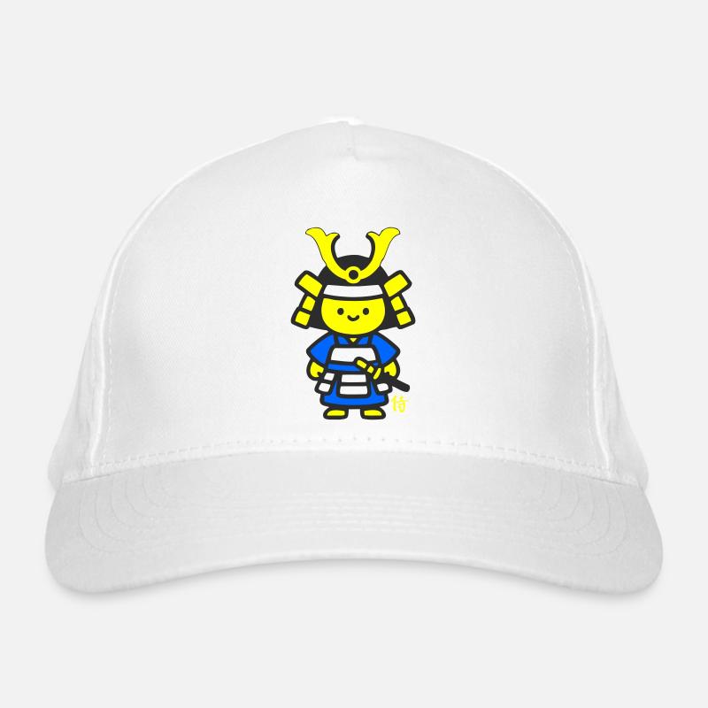 Kawaii Samurai Blue Kanji Organic Baseball Cap