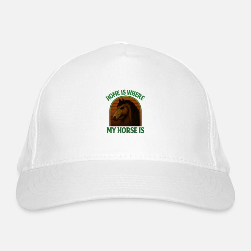 Zuhause ist mein Pferd Bio-Baseballkappe