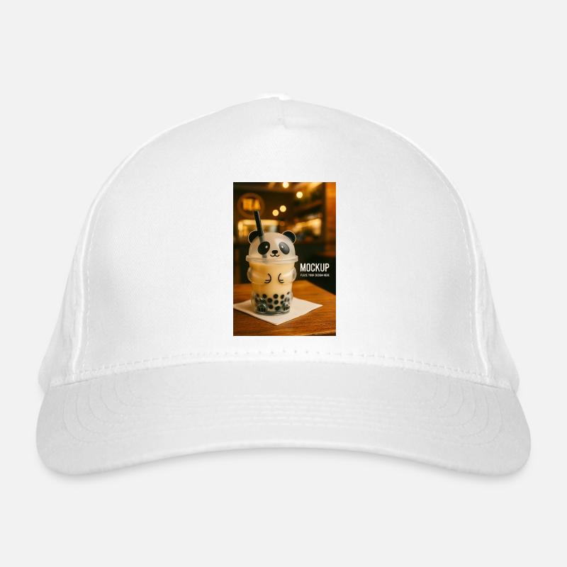 Panda Bubble Tea Cup Illustration Bio-Baseballkappe