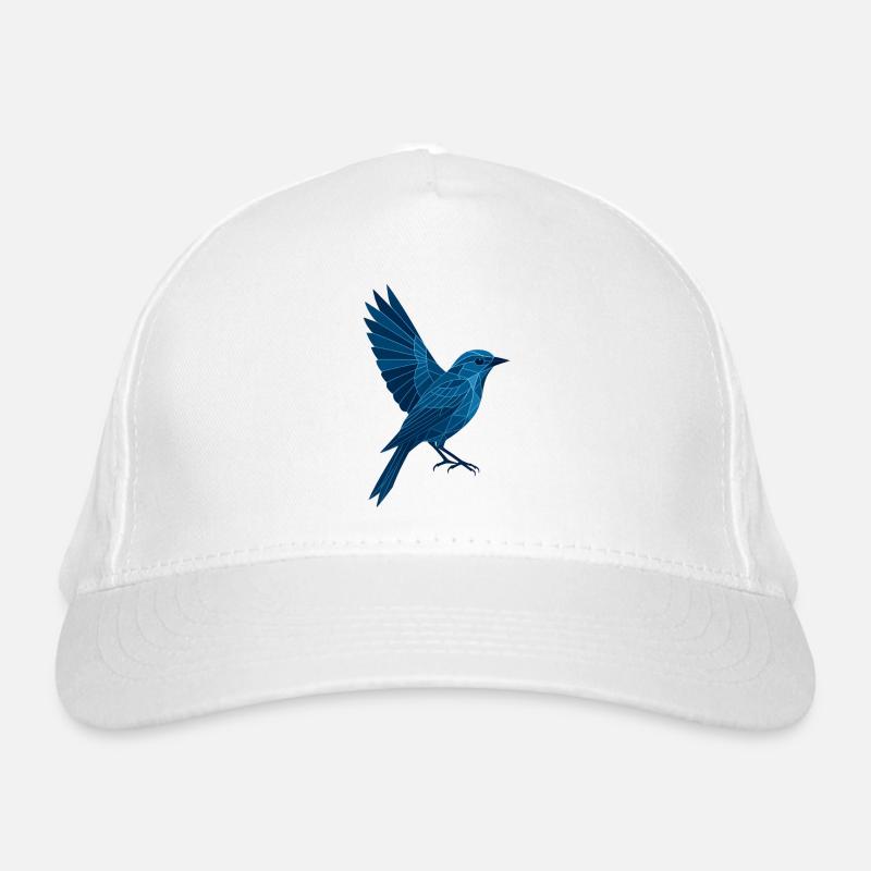 Geometric Blue Bird / Left Wing Organic Baseball Cap