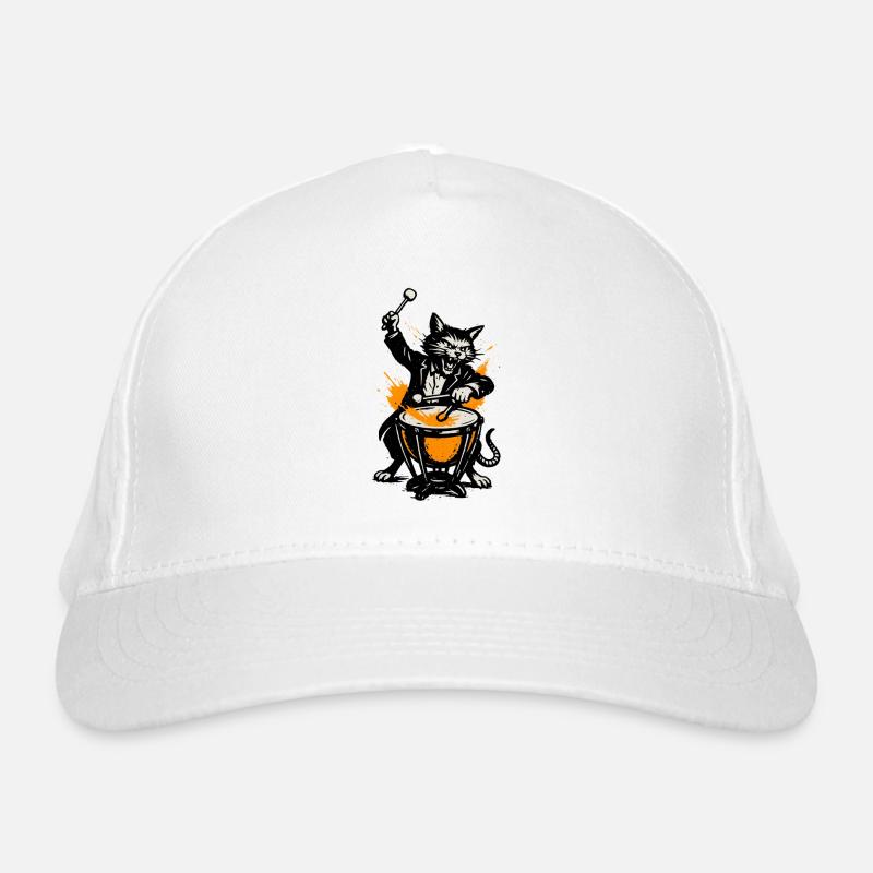 Héros de tambour de ruban de chat dans le style de la bande dessinée Casquette classique bio