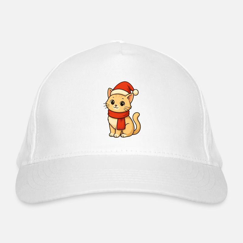 Chat d’hiver avec le Père Noël Casquette classique bio