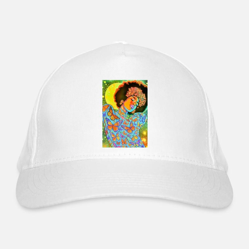 Âme de papillon en fleur néon Casquette classique bio