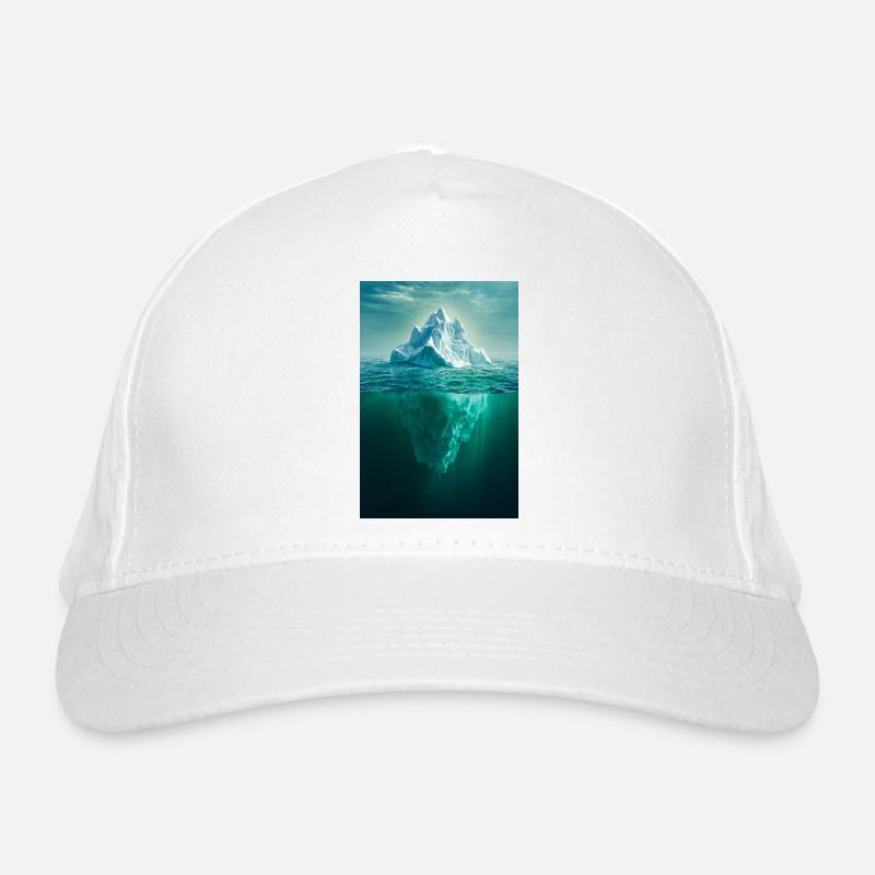 Mountain Duality in Ocean Blue Organic Baseball Cap