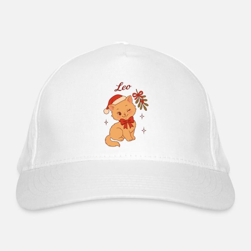 Weihnachtskätzchen Leo Bio-Baseballkappe