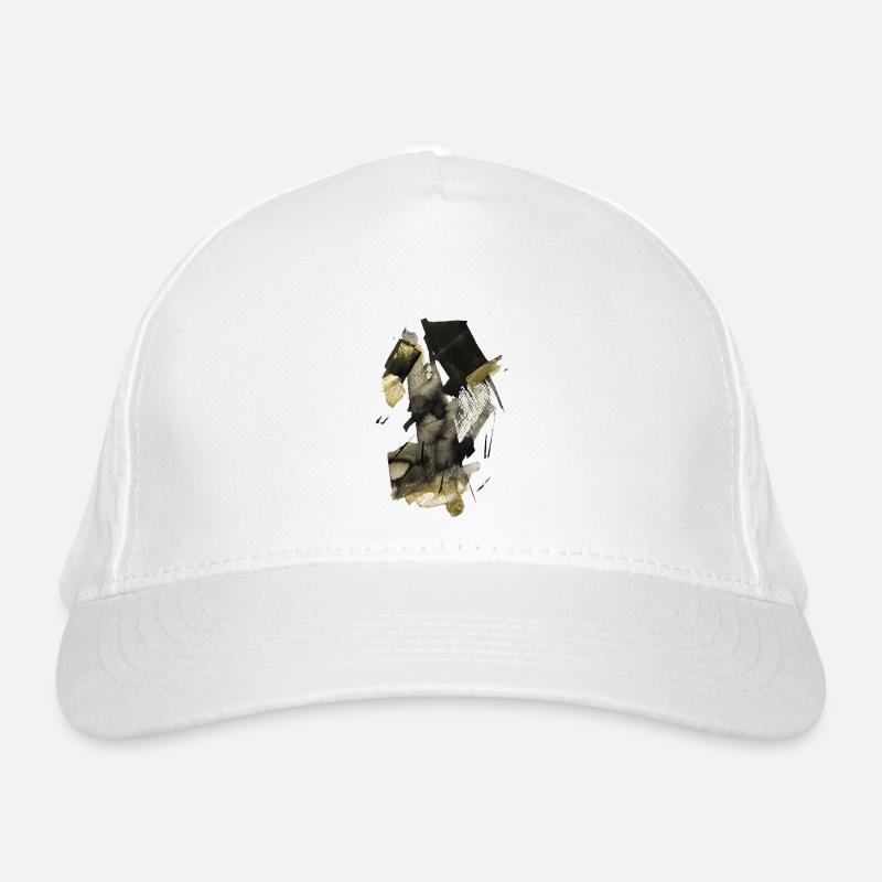 Goldene Pinselstriche Abstract Bio-Baseballkappe