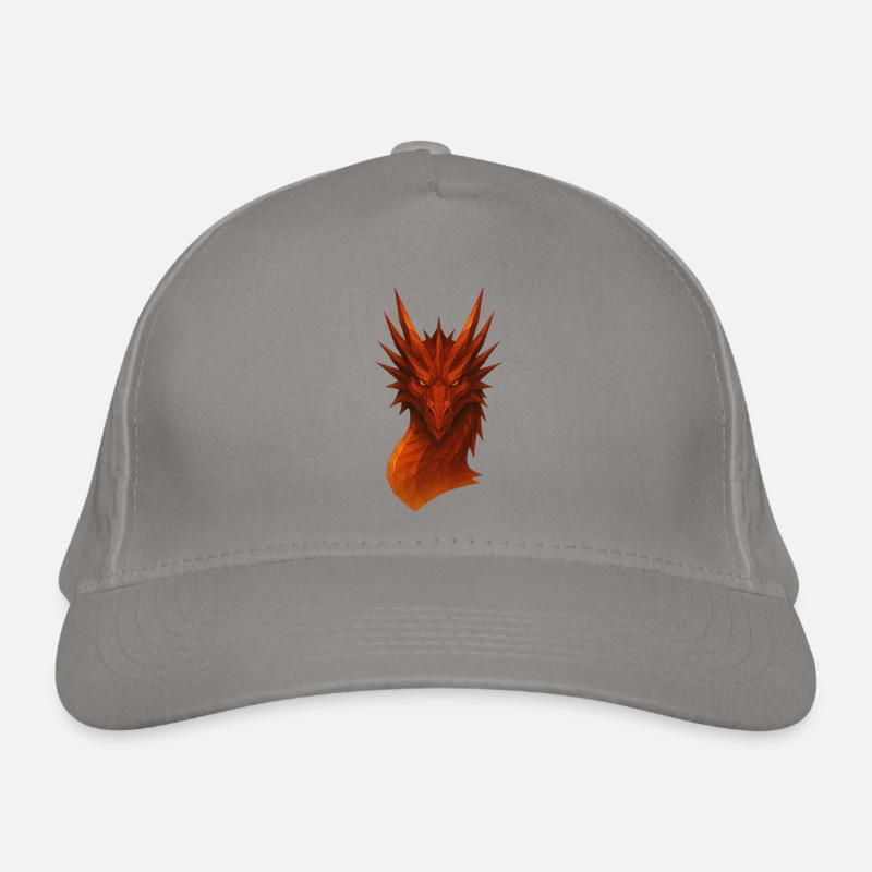Flaming Lowpoly Dragon Organic Baseball Cap