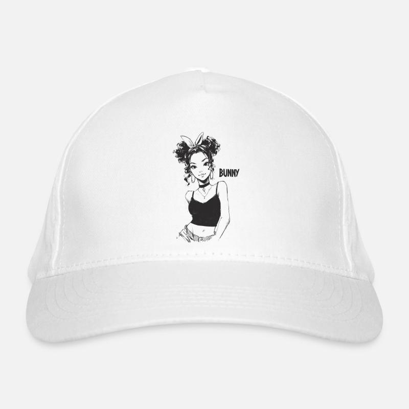 Bunny-Mädchen Strichkunst Bio-Baseballkappe
