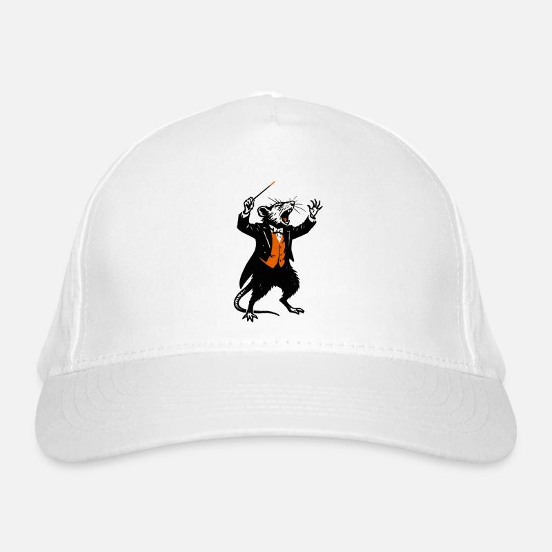 Rat as a conductor in a tuxedo Organic Baseball Cap
