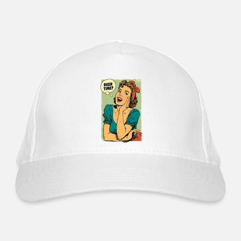 Beer Time Retro Pin-Up Organic Baseball Cap