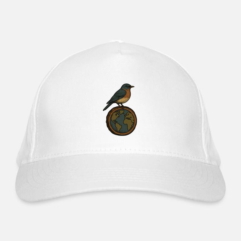 Robin on World Globe Organic Baseball Cap