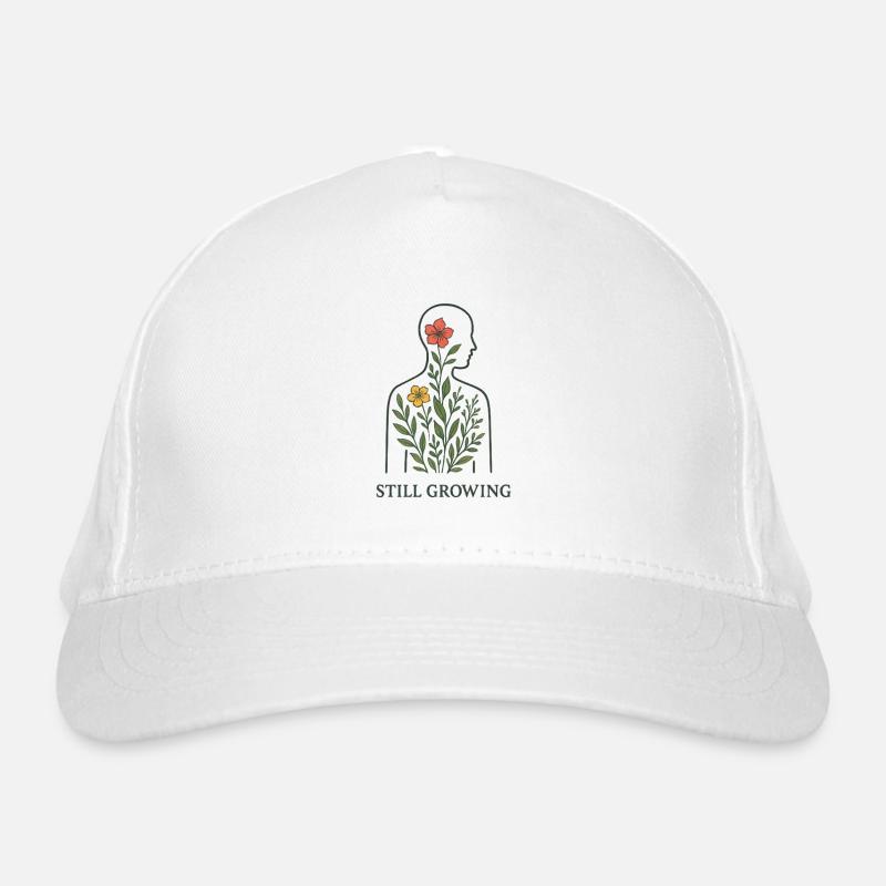 Still Growing Plant Silhouette Organic Baseball Cap