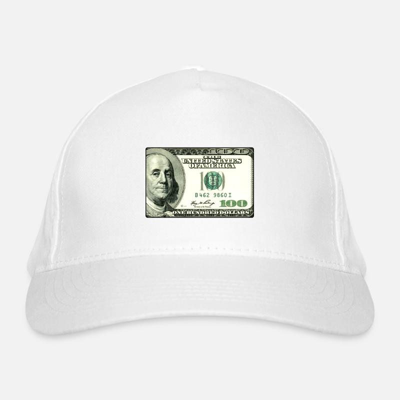 $100 Dollar - Geld Bargeld Bio-Baseballkappe
