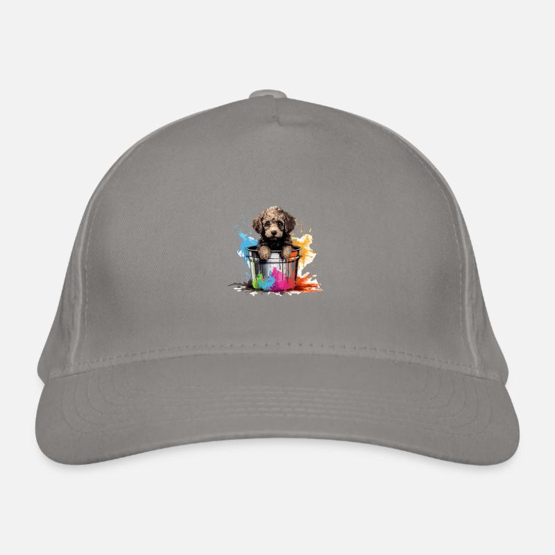 Cute Poodle Dog Paint Bucket Organic Baseball Cap